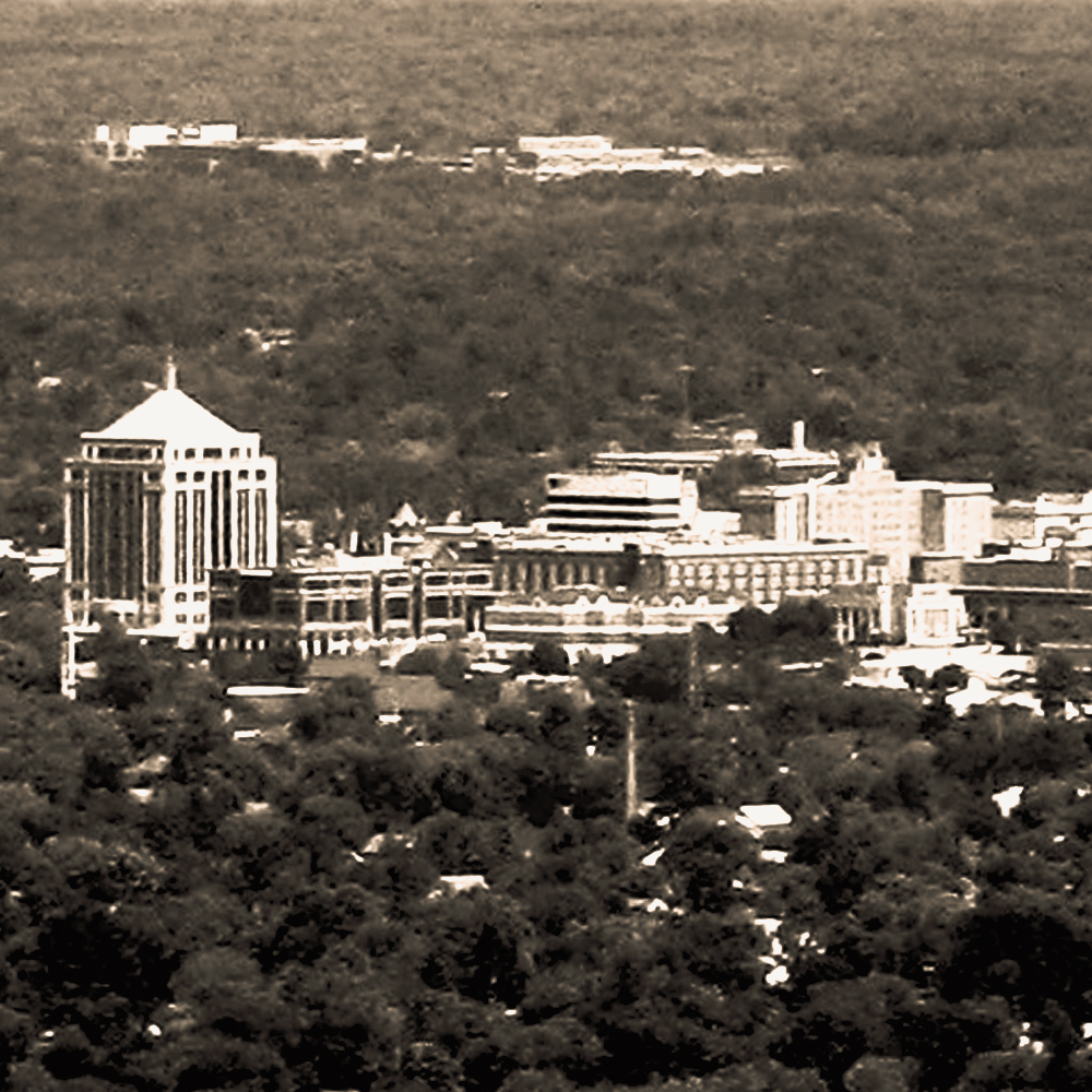 An aerial photo of the Wausau, Wisconsin